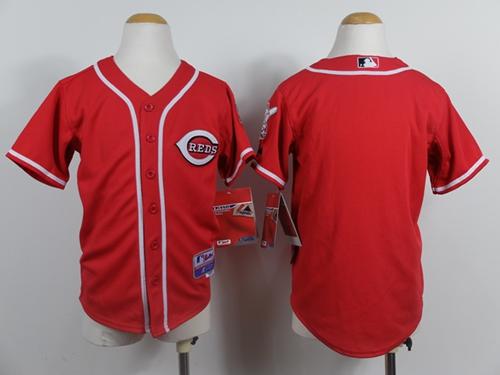 Reds Blank Red Cool Base Stitched Youth MLB Jersey - Click Image to Close